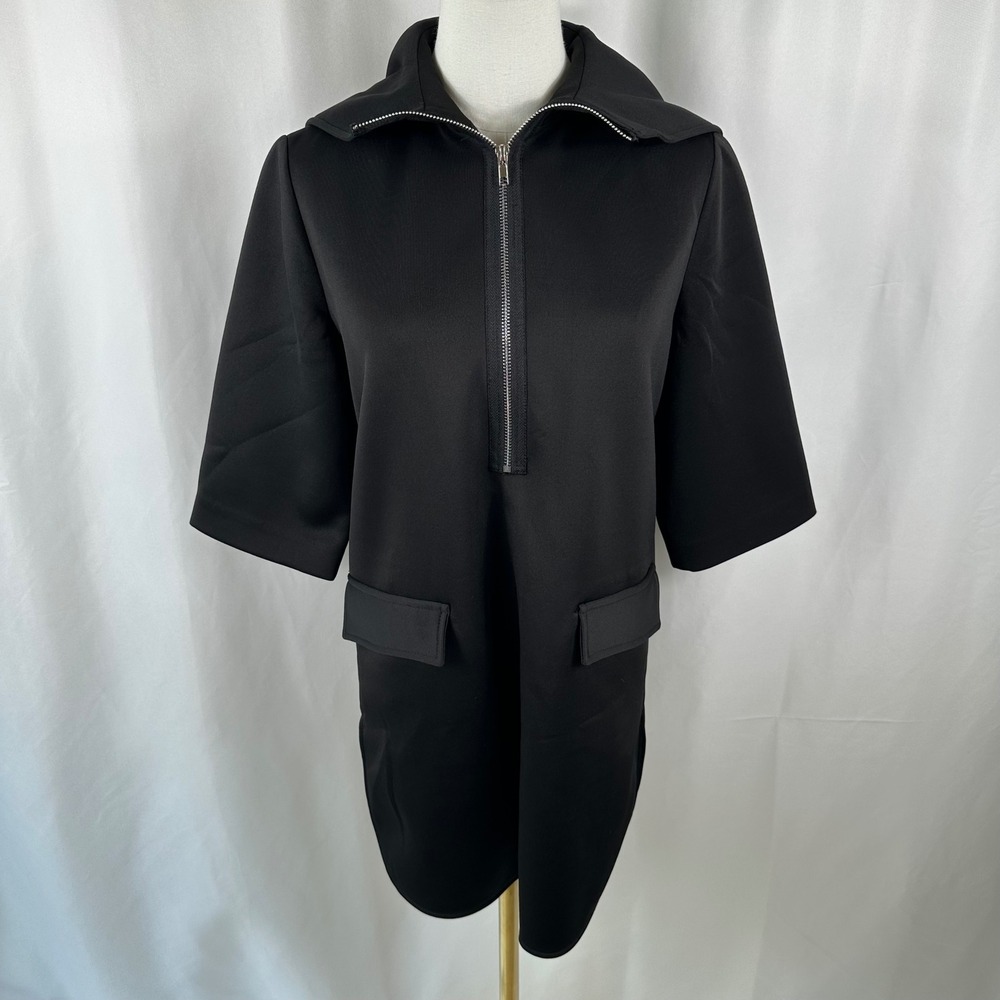 Marni Hooded Dress Women 38 US XS Black Half Zip Pocket Avant Garde Gorpcore Mod